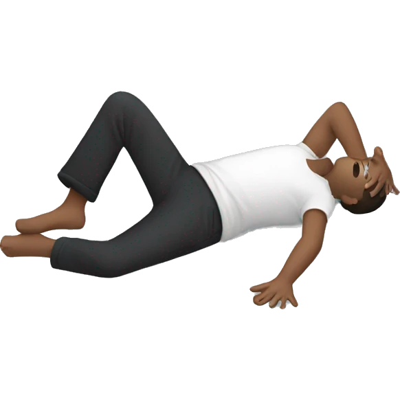 person doing the Alexander technique position. It consists of someone laying on the floor with their legs in position and hands by their side. emoji