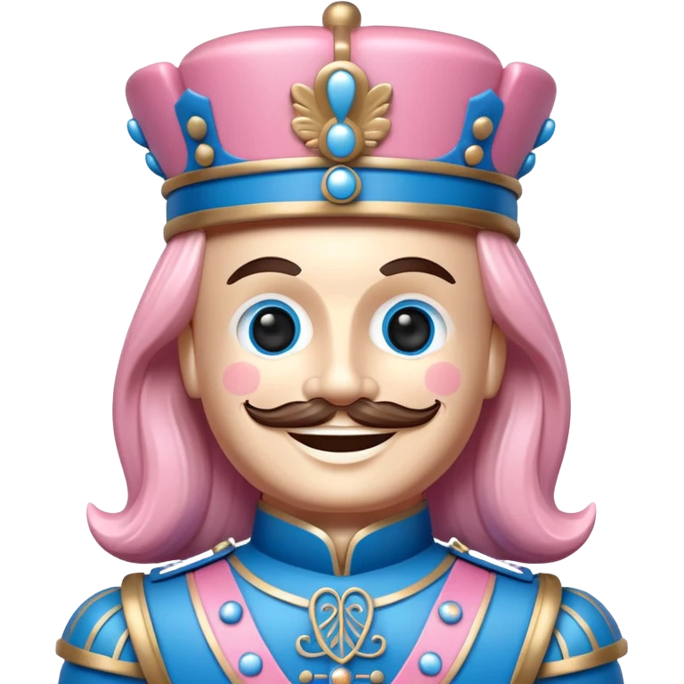 Pink and blue nutcracker  emoji