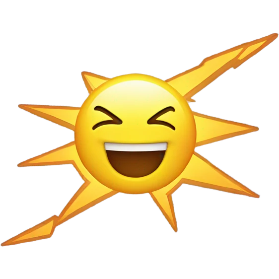lightning strike with smiling face emoji