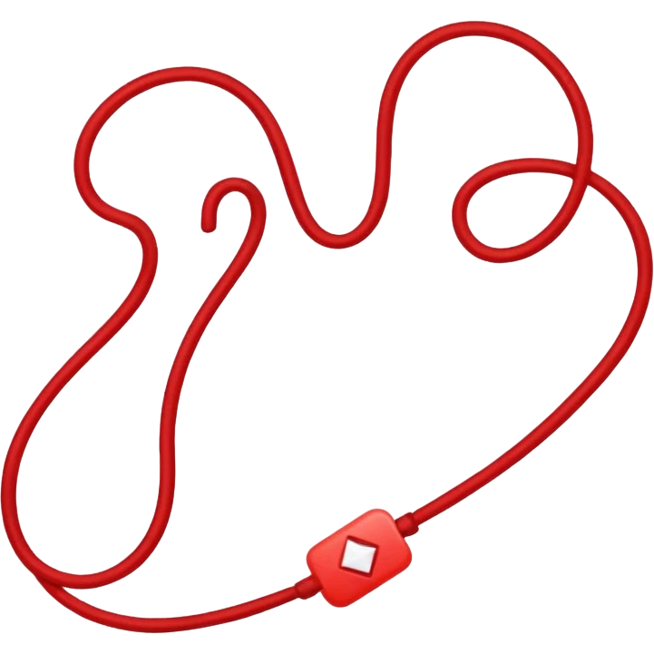 Create a long thin straight red string  emoji