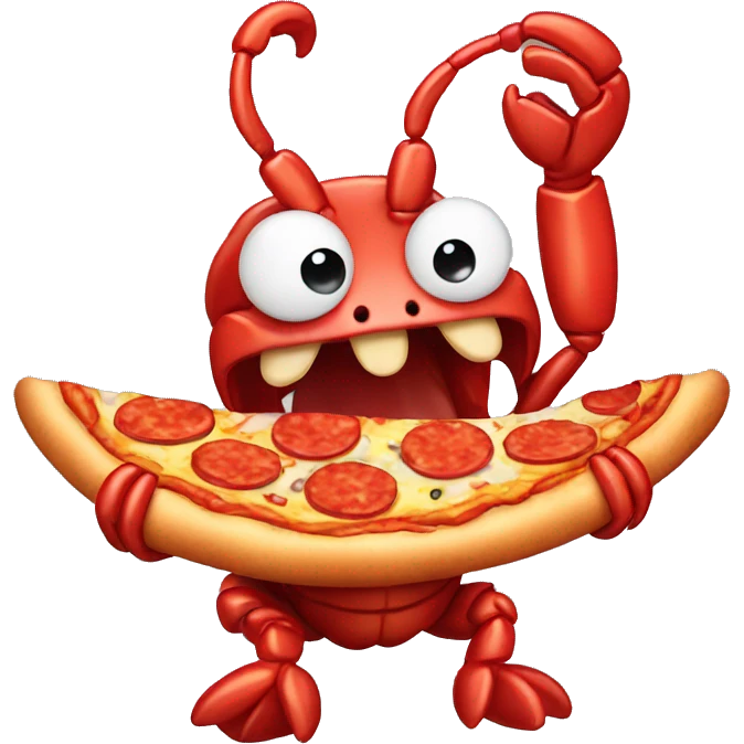 Cute Lobster eating pizza emoji