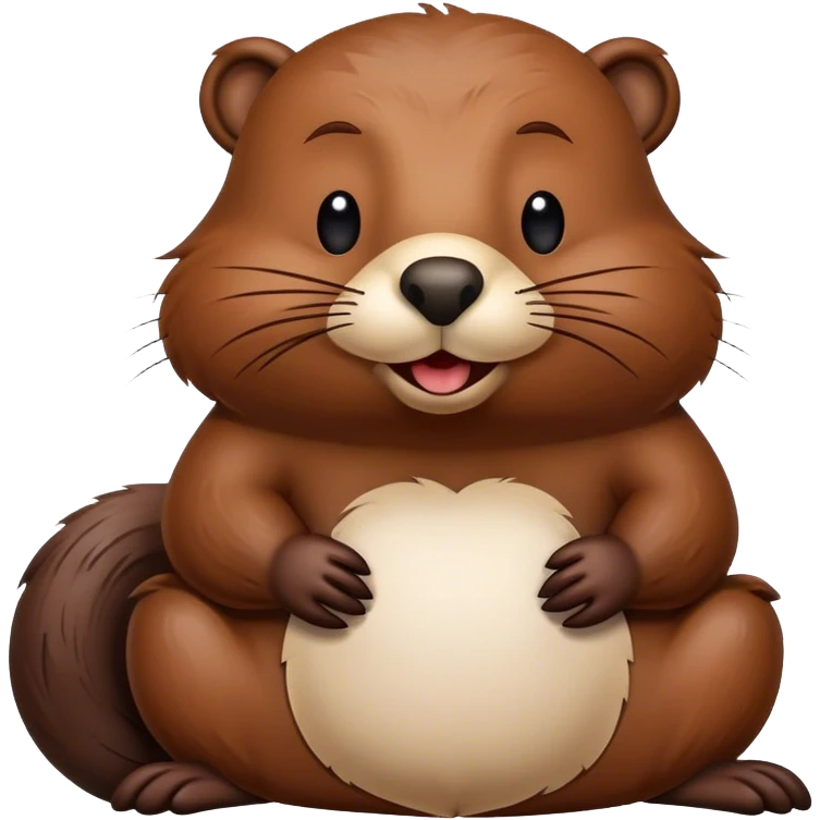Beaver with inscription good night  emoji