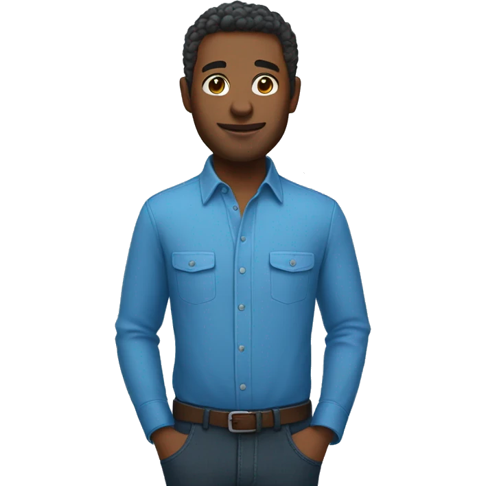 blue shirt solo portrait emoji