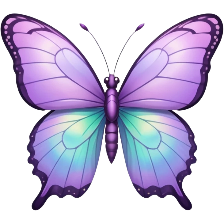 Pastel lilac iridescent butterfly emoji
