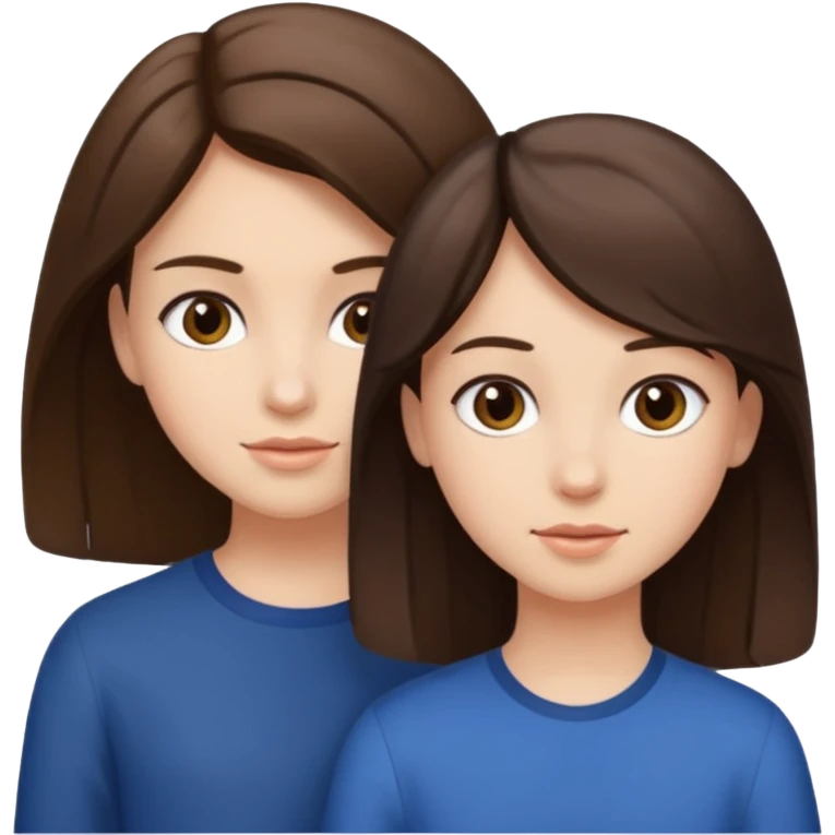 Two girls brunette one boy brunnette  emoji