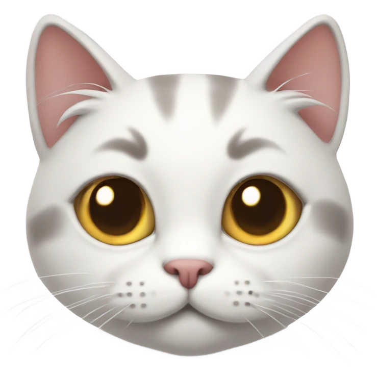 blushing cat white emoji