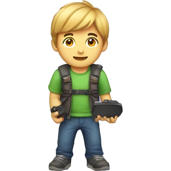 Gaming boy on mobile  emoji