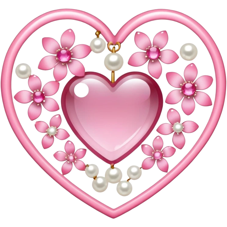 Sakura flower heart Cœur pastel suncatchers gemstones beadspearls crystals  emoji