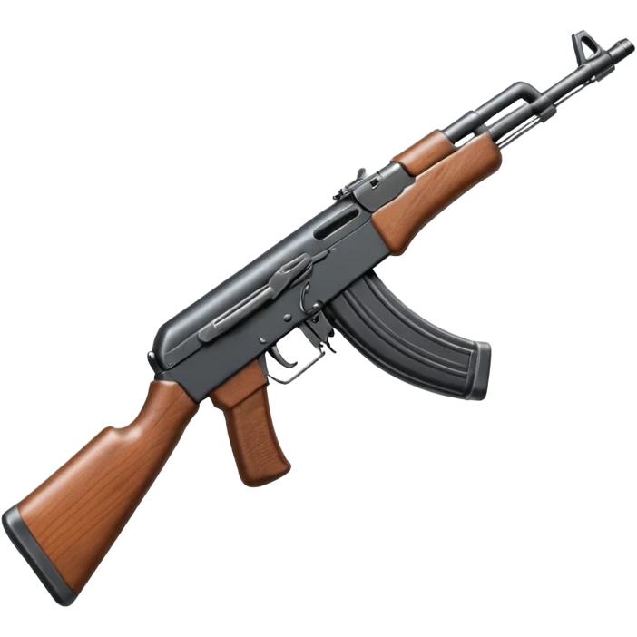 Ak 47 gun emoji in realestic and tilt it with some angle look more realestic like real gun emoji