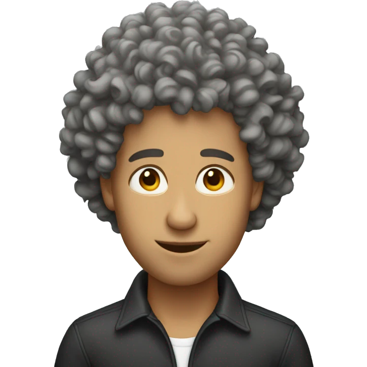 Man with curly perm hairstyle emoji