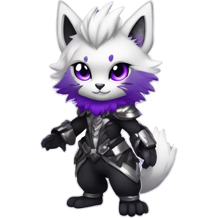 Anthro-Edgy-Cool-Black-Purple-Contrast-Colors-Fantasy-Fur-Sona-Chibi-Shiny-Fakémon-Hybrid full body emoji