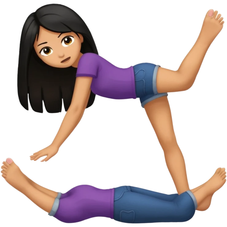 a foot placed on a girl's hair as if the foot were crushing her head emoji