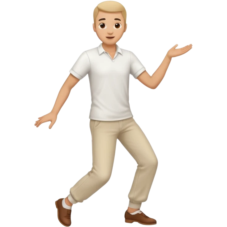 танцующий мужчина в полный рост в рубашке белой emoji