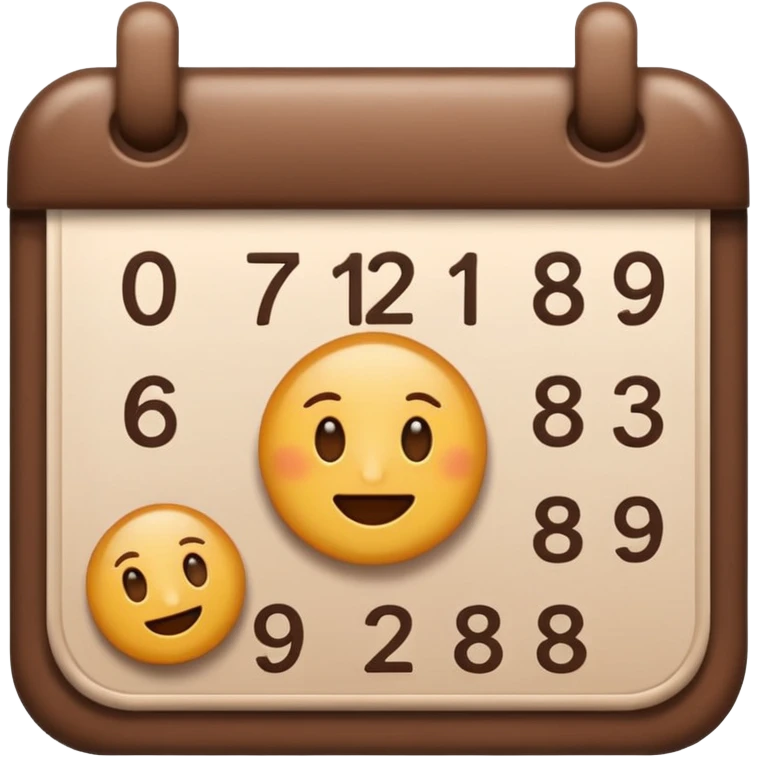 aesthetic cute emoji of a calendar icon with the brown color emoji