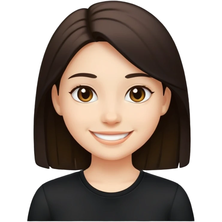 smiling girl in black shirt emoji