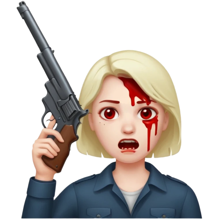 gun to head moaning face emoji