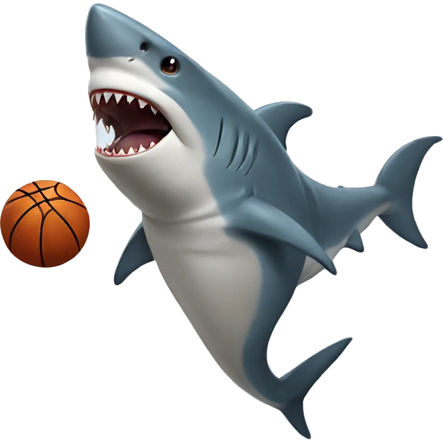 Shark playing basketball emoji