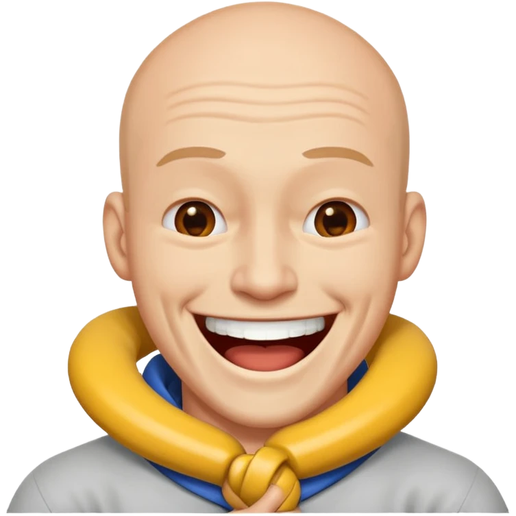 Someone grappling there neck and laughing guy emoji