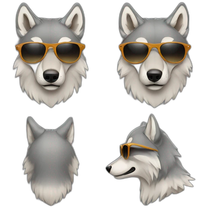 Wolf wearing sunglasses emoji