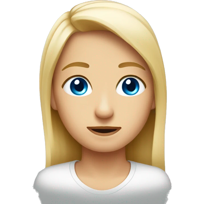 aadolecente rubia con ojos azules emoji