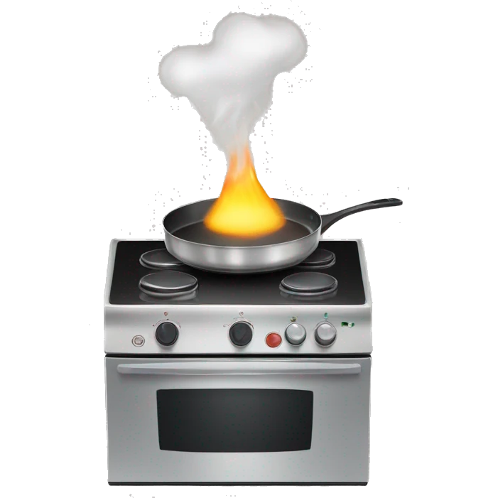 Saucepan on a cooking stove with four electric cooking rings emoji