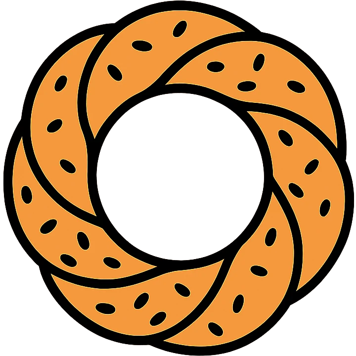 a simit, Turkish sesame bagel, flat icon style, simple and clean emoji