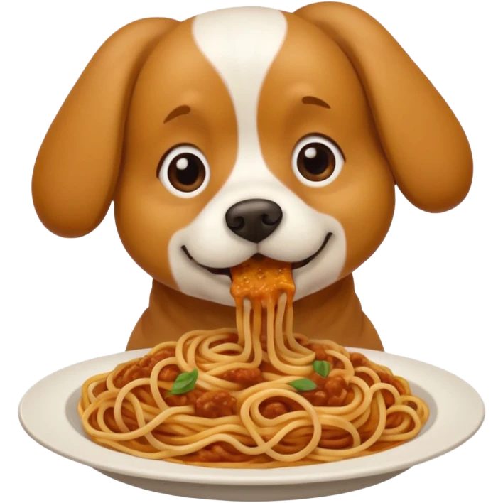 Dog e ating spaghetti  emoji