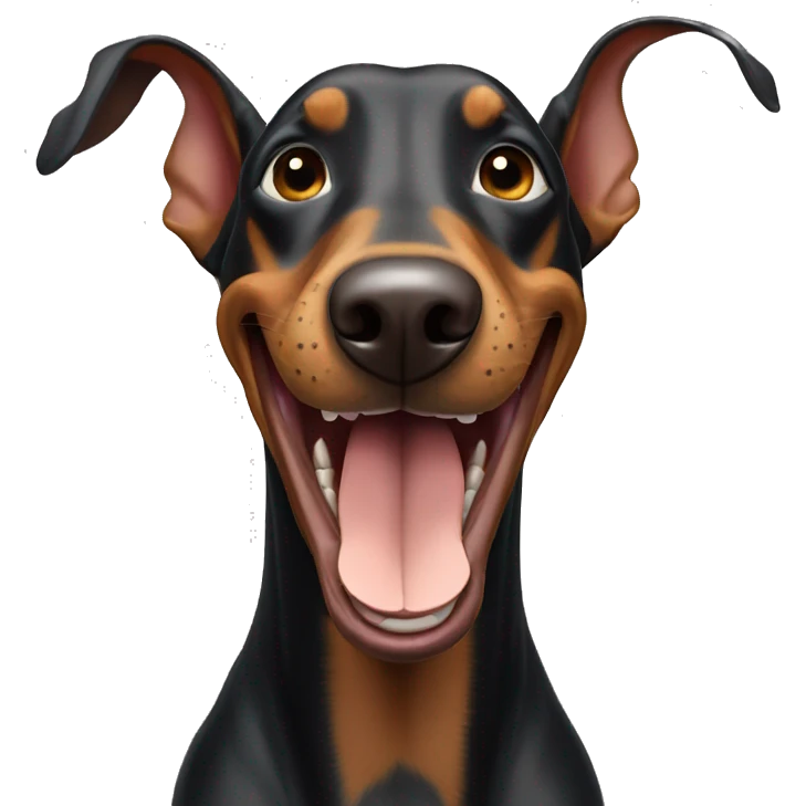 laughing doberman face forward emoji