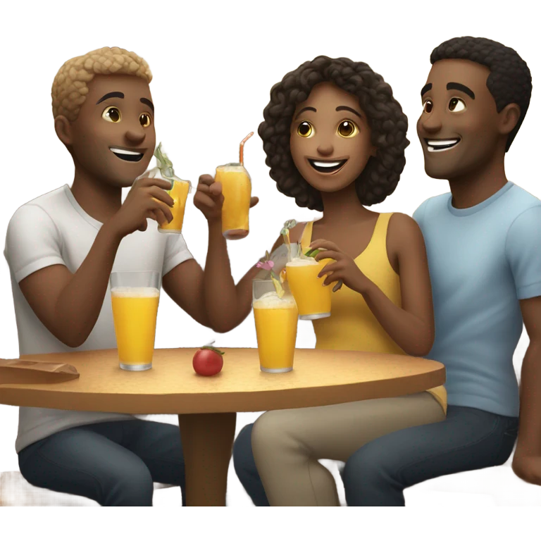 happy friends enjoying drinks emoji