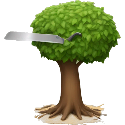 Tree getting chopped down  emoji