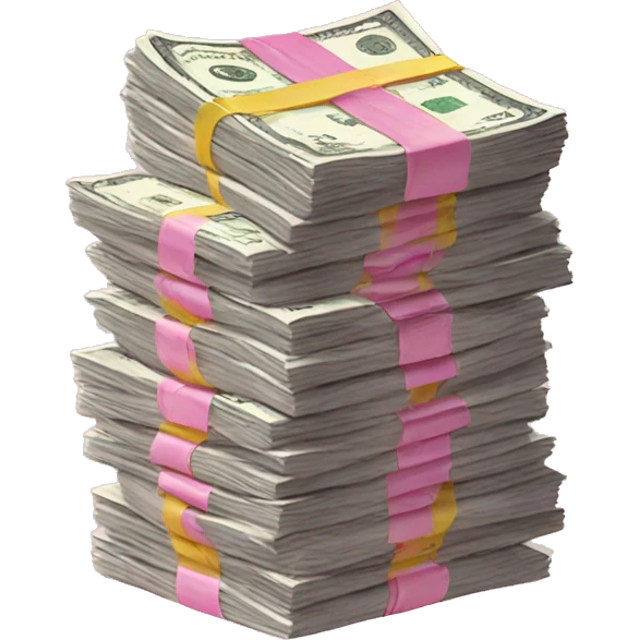 big pink stack of money emoji