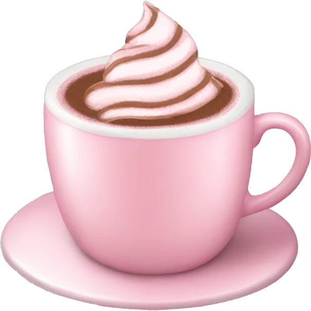 Aesthetic light pink hot chocolate emoji