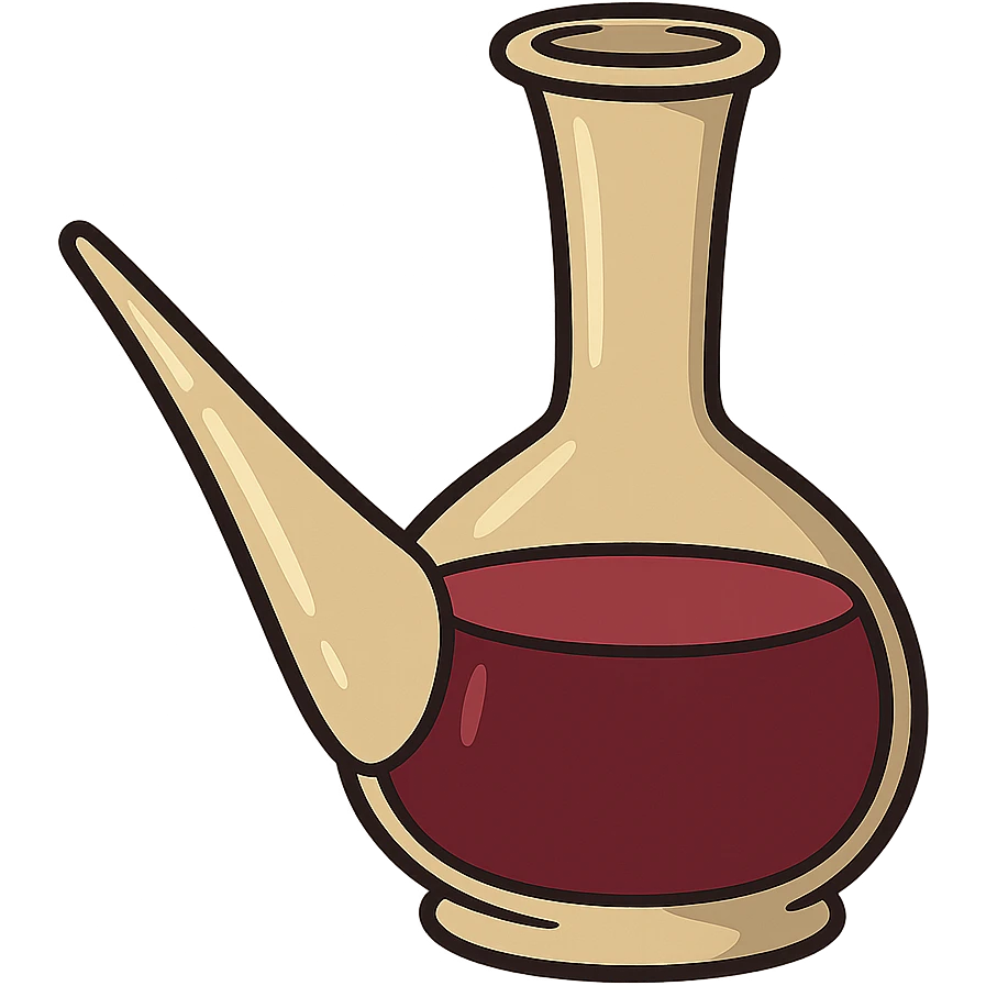 flat toon style catalan porró filled with red wine emoji