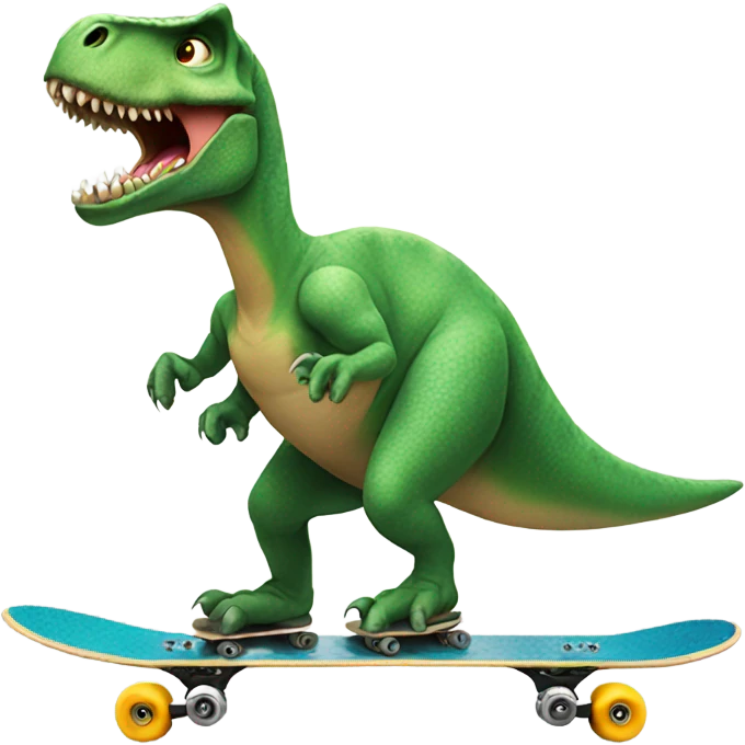 dinosaur riding a skate board emoji