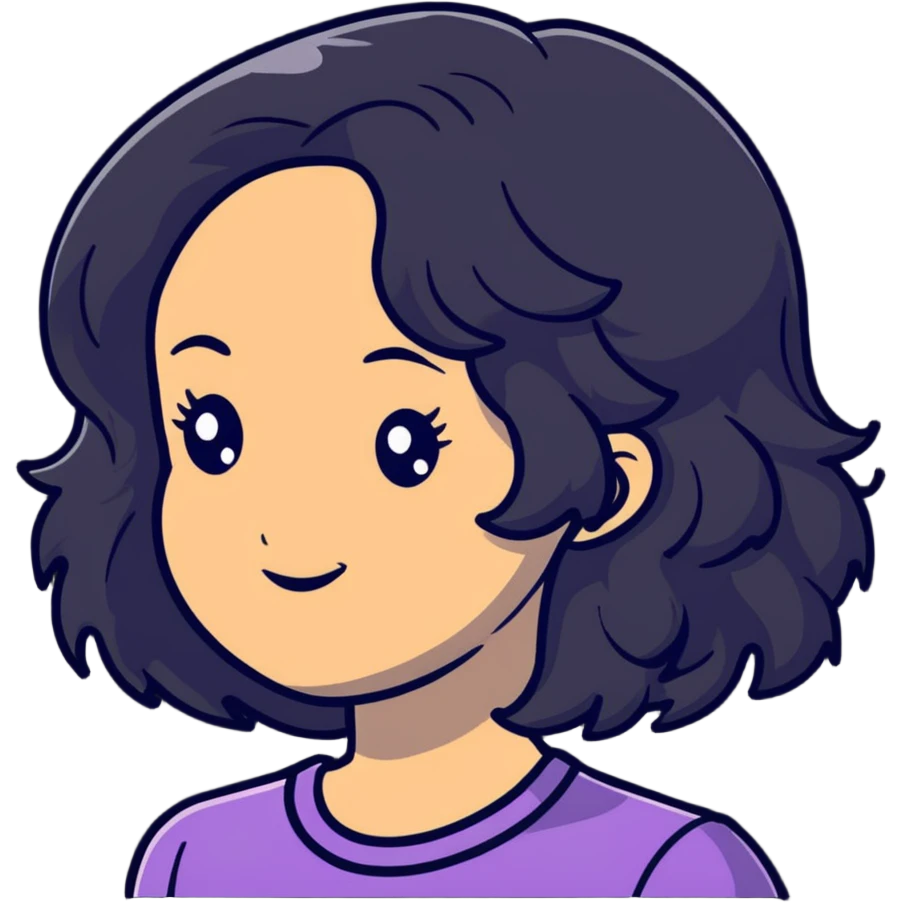 light skinned girl with dark wavy hair emoji
