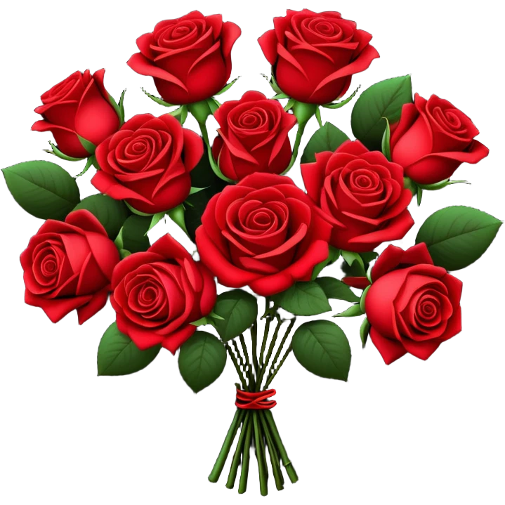 bouquet of red roses with black paper emoji