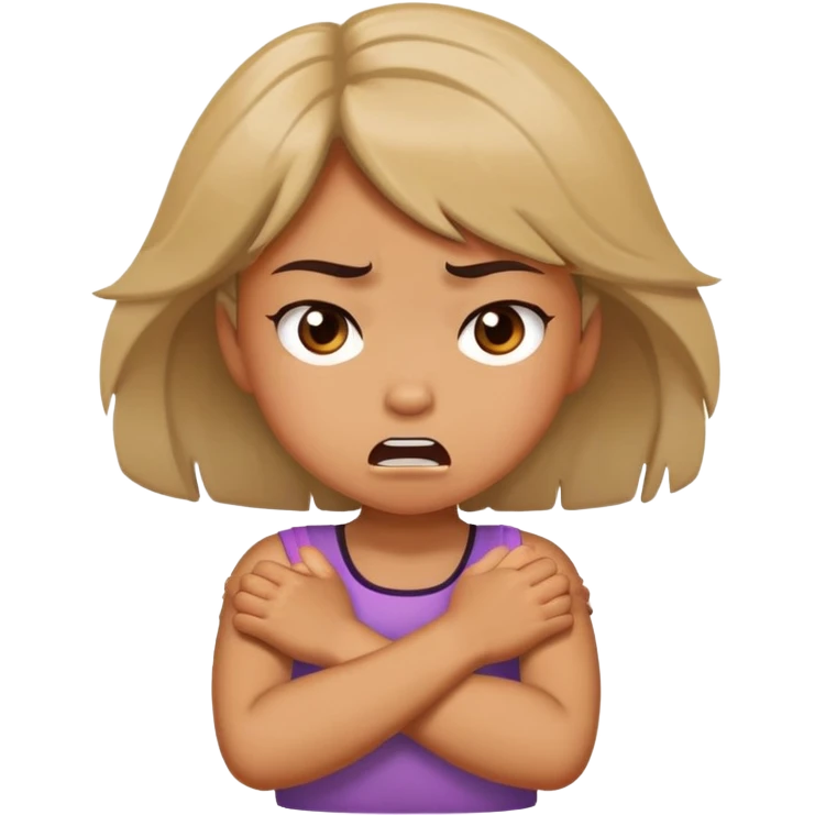 girl crossing her arms choking herself angry emoji