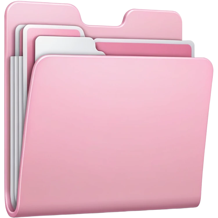 Mac folder icon in extremely light pink, almost white with just a hint of pink, very pale pink color emoji