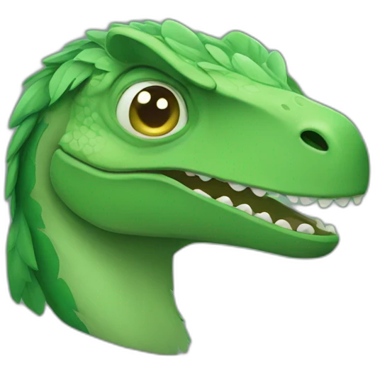 green raptor head closed eyes emoji