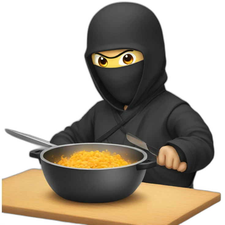 a ninja cooking  emoji