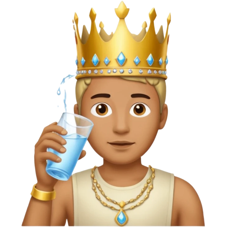 One man surved Drinking water queen emoji