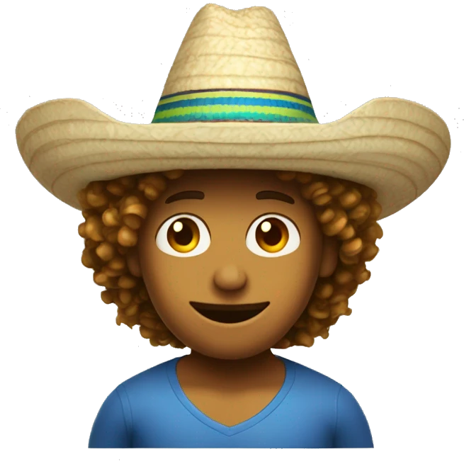curly har surfer with a sombrero  emoji