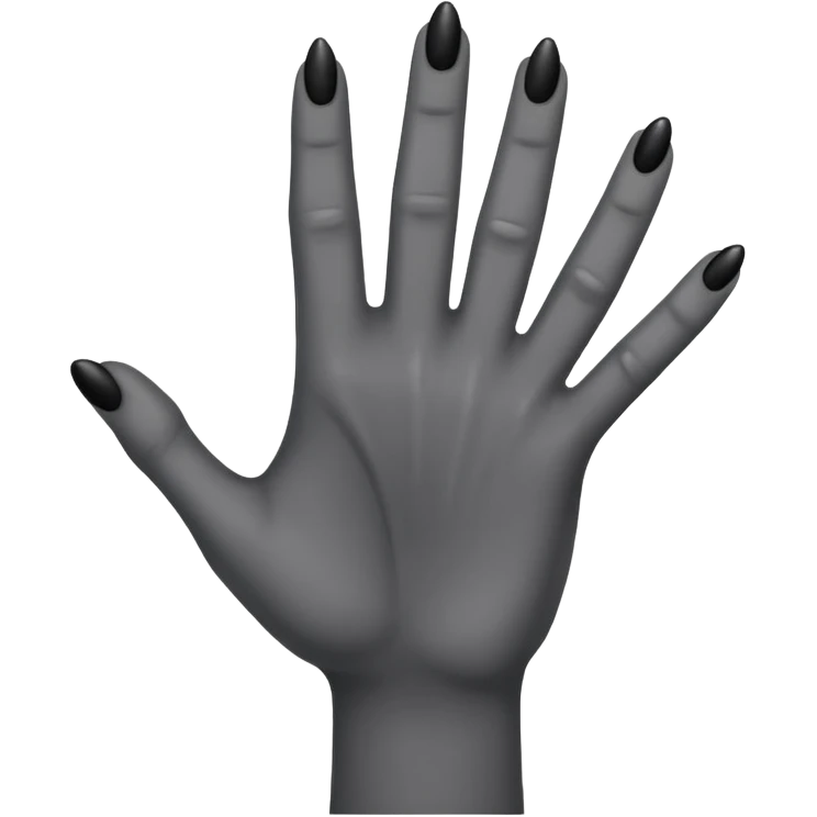 front of a grey colored arm and 5 fingered hand reaching out with black nails emoji