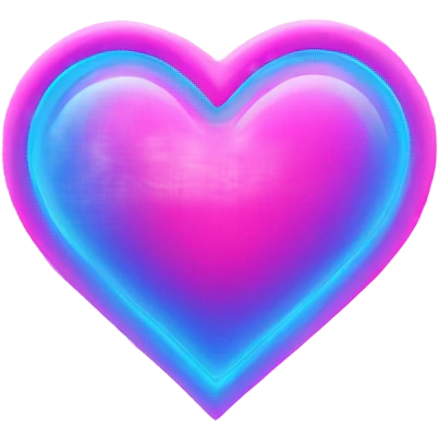 Neon pink and blue heart emoji