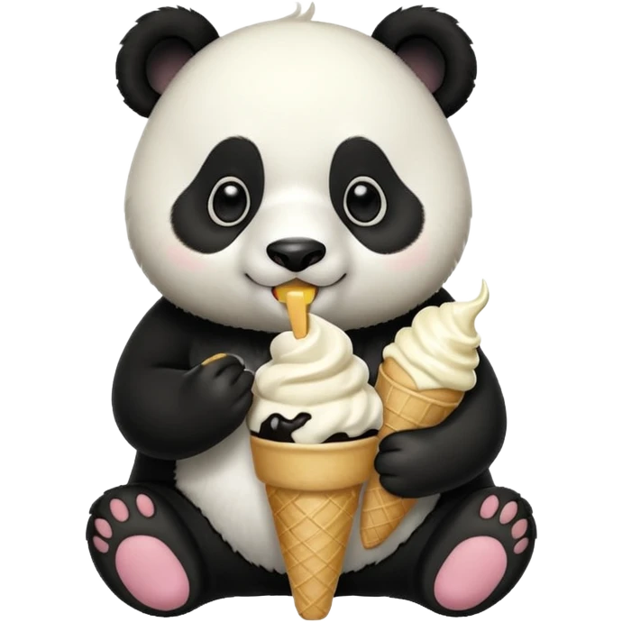 Panda eating ice cream emoji