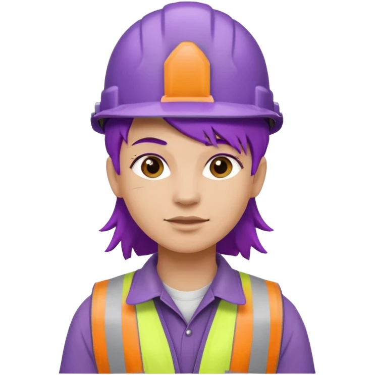purple haired construction worker emoji