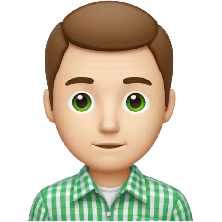 green white gingham shirted man emoji