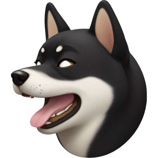 black Shiba inu smile, eyes closed  emoji