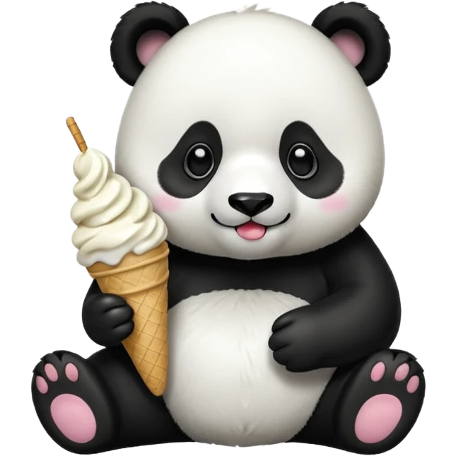 Panda eating ice cream emoji