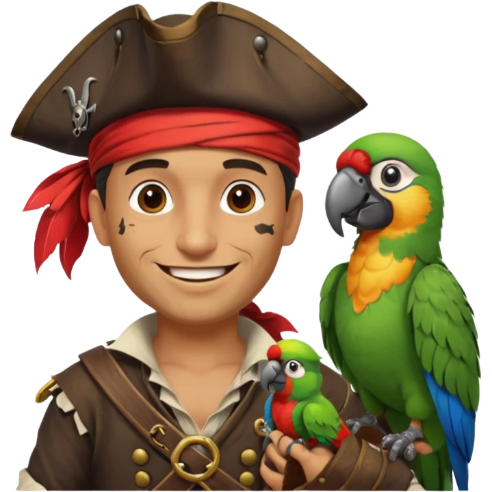 pirate and parrot emoji